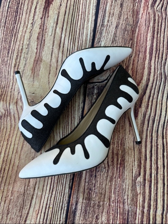 Katy Perry Collections Shoes - Katy Perry Collections Black & White Drip-Accent Pointed Toe Stilettos